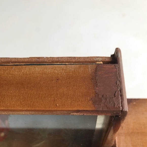 Tiny Vanity Jewelry Box With 
Lenticular 3D Horse Post Card Frame Made Japan - Picture 6 of 11